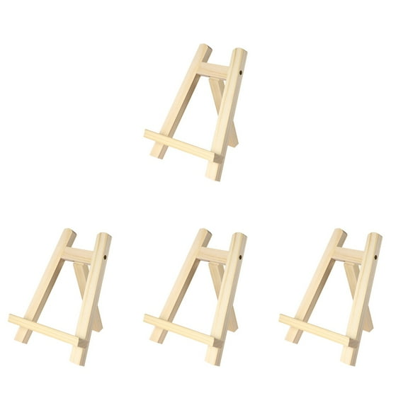 4pcs Toyvian 1pc Small Tabletop Desk Calendar Display Stand Wood Artist A-Frame Easel Photo Frame Bracket Photo Painting Triangle Easel(15 x 20cm)