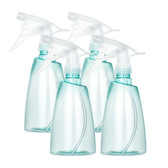 4pcs Transparent Plastic Trigger Squirt Bottles Reusable Empty Spray Bottles Fine Mist Spray Bottles for Cleaning Gardening Plant Hair Salon Green 21.3x8.45cm