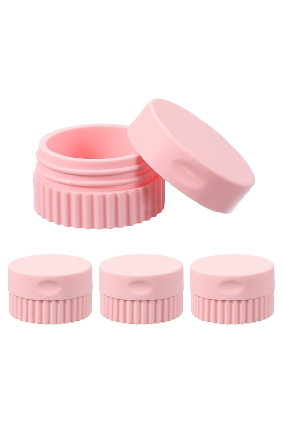 4pcs Travel Containers for Toiletries, 0.68oz 20ml Small Silicone Cream Jars Leak-proof Travel Essentials with Lid for Cosmetic Body Skin Cream, Blue Purple
