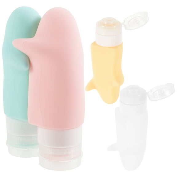 OUNONA Portable Travel Bottle Set 4Pcs for Shampoo Conditioner Lotion and Body Wash Refillable Leakproof