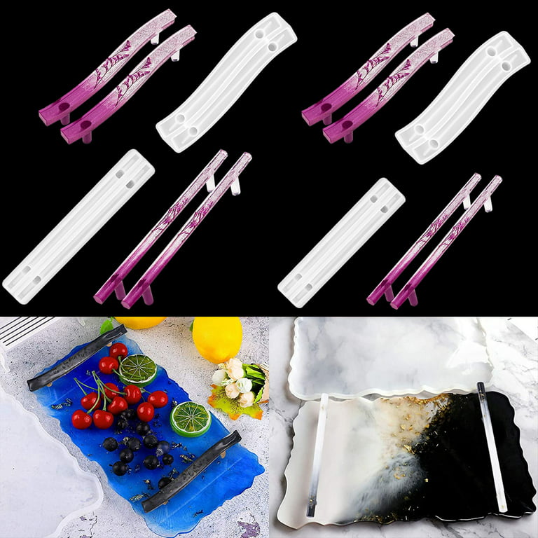4pcs Tray Handle Molds, TSV Silicone DIY Mold for Epoxy Resin
