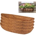 thumbnail image 1 of 4pcs Trough Planter Basket Liners Coco Liner, Casewin Thick Coconut Coir Liner Coco Fiber Liners Replacement for Wall Planter Window Box, Garden Fence Baskets Railing Planter In/Outdoors (30inch), 1 of 7