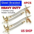 thumbnail image 1 of 4pcs Truck RV 7" Braided Stainless Steel Dual Tire Valve Stem Extension Adaptors, 1 of 11