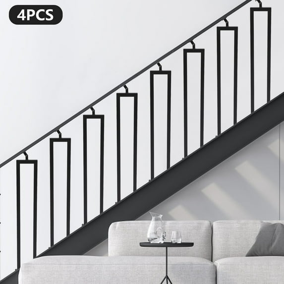 4pcs U-Shaped Stair Handrail 36inch Metal Stair Handrail Decorative Railing NEW