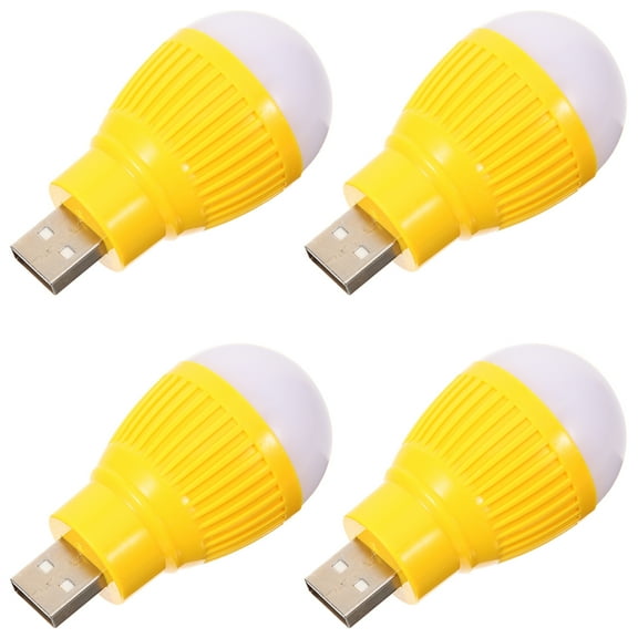 RENACLIPY Set of 4 USB LED Night Lights Compact Design Small Light Bulbs Energy Efficient Soft Glow for Bedroom