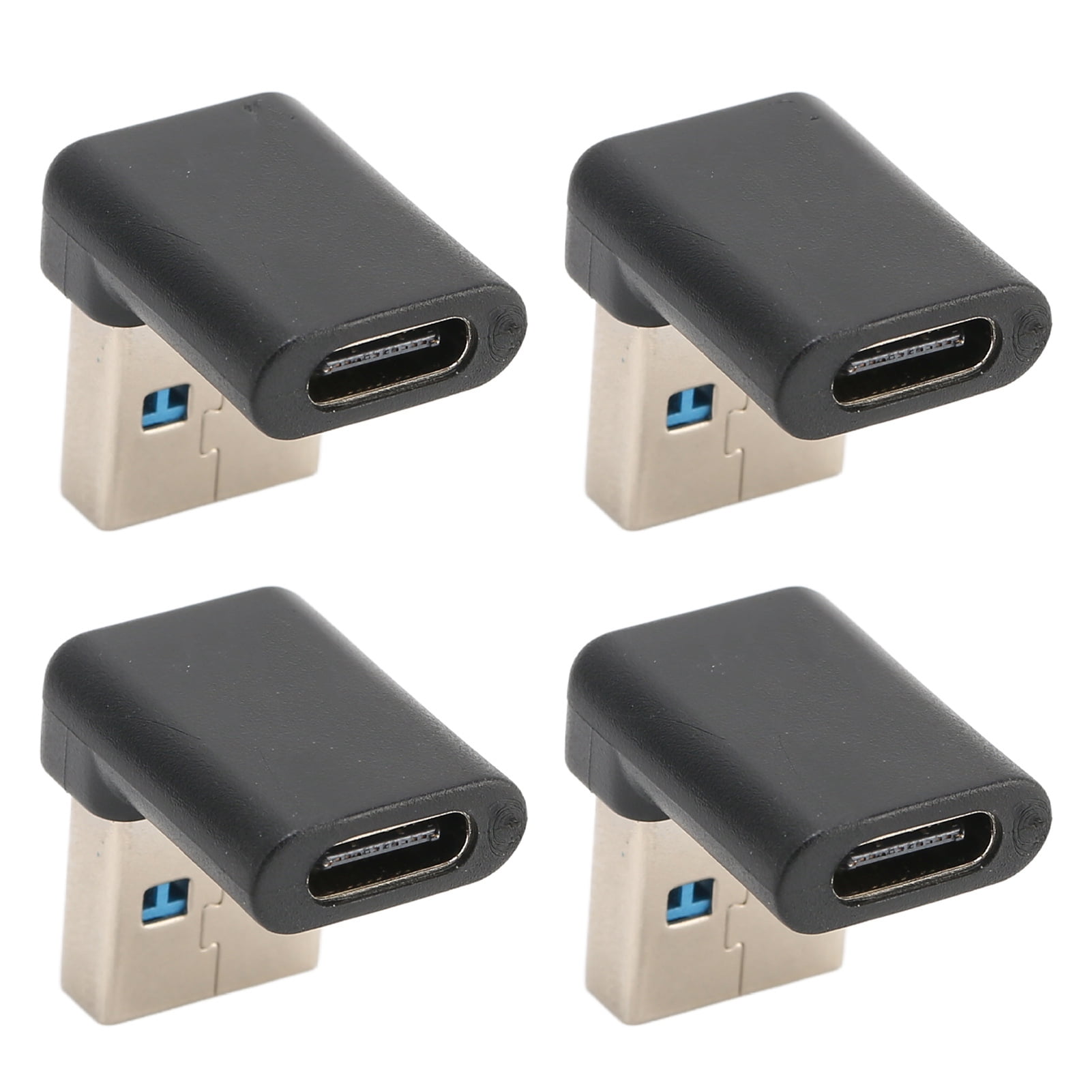 4pcs USB Type C Right Angle Adapter 10Gbps Transmission Portable USB Male to Type C Female