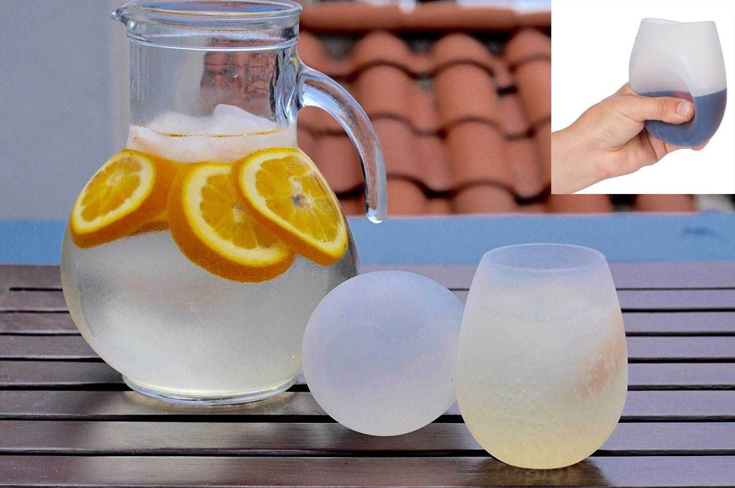 4pcs Unbreakable Silicone Wine Glass - 14 Ounce Stemless Shatterproof Wine Cups