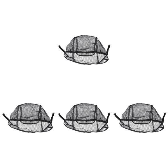 FENGGUIQU Black Unisex Weaving Snood Wig Cap for Wearing Breathable 4Pcs