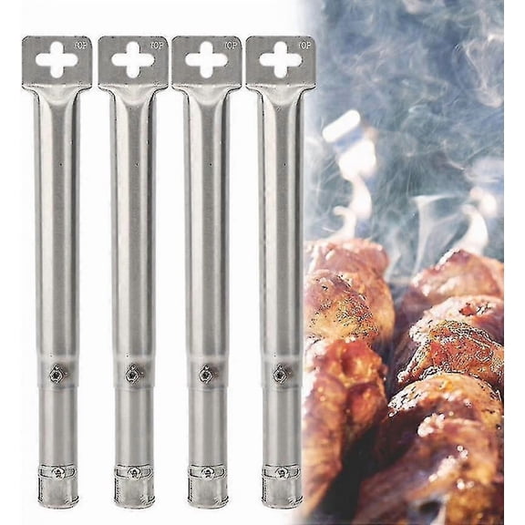 4pcs Universal Adjustable Stainless Steel Bbq Gas Grill Compatible Straight Pipe Tube Burner