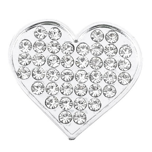 4pcs Universal Bling Rhinestones Silver Tone Heart Shape Design 3D Emblem Car Sticker