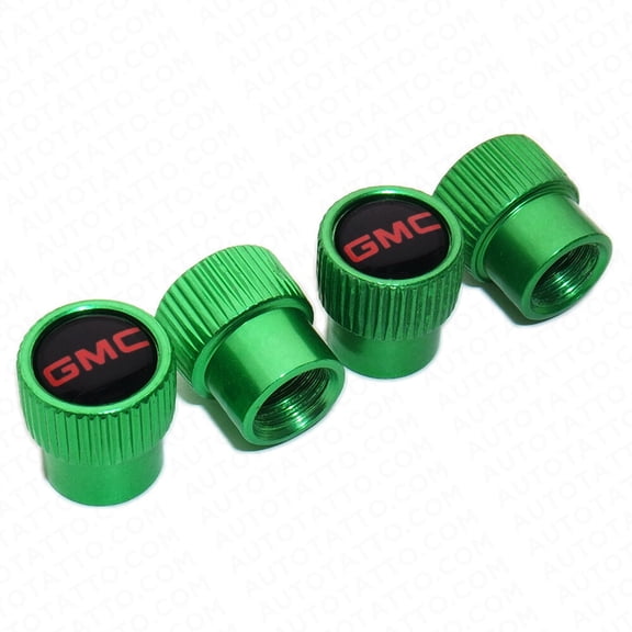 4pcs Universal Fit GMC Car Wheels Tire Air Valve Caps Stem Dust Cover Green