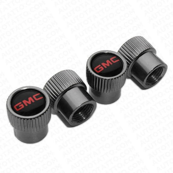 4pcs Universal Fit GMC Car Wheels Tire Air Valve Caps Stem Dust Cover Grey
