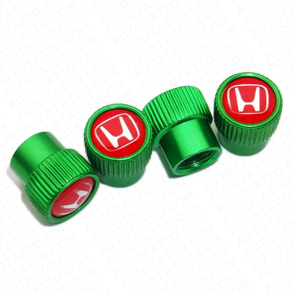 4pcs Universal Fit Honda Car Wheels Tire Air Valve Caps Stem Dust Cover Green