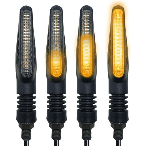VRWEARE 4pcs Universal Motorcycle turn signals LED Front Rear Compatible with YAMAHA SUZUKI KAWASAKI HONDA Motorbike Scooter Quad Cruiser