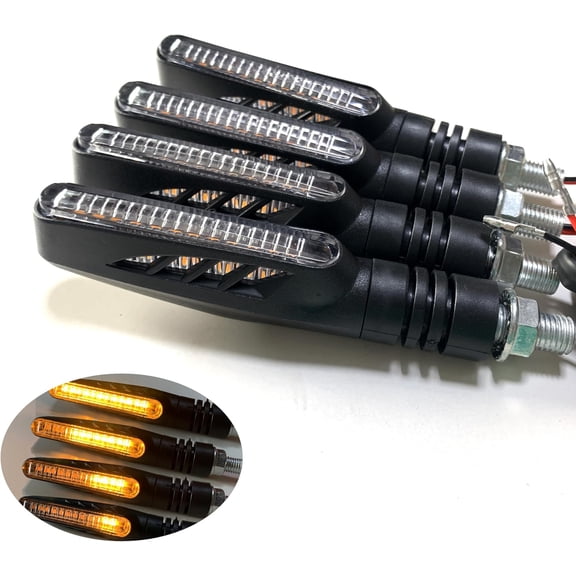 VRWEARE 4pcs Universal Motorcycle turn signals LED Front Rear Compatible with YAMAHA SUZUKI KAWASAKI HONDA Motorbike Scooter Quad Cruiser