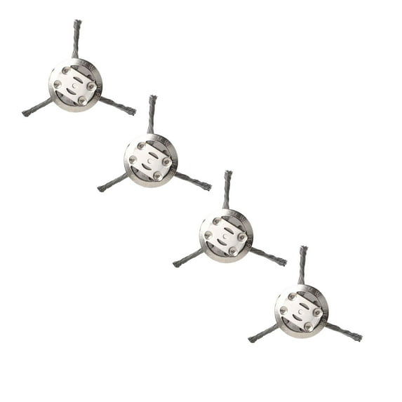 4pcs Universal Steel Wire Trimmer Head for Weed Eater, String Trimmer Replacement Head Blade & Adapter Tool, 6 Inch Weed Wacker Attachments Heads for Gardening Lawnmower