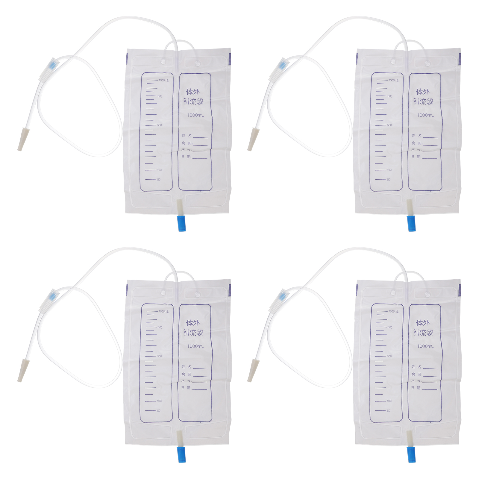 4pcs Urinary Drainage Bag Catheter Night Bags Bedside Bag with Anti