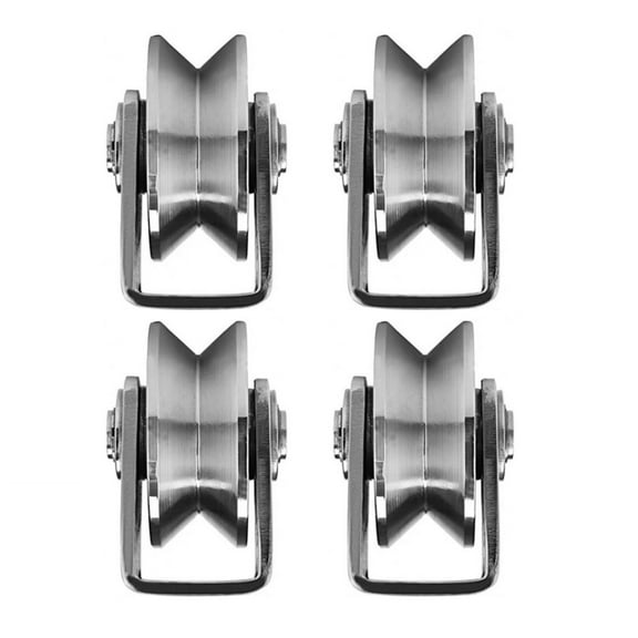 4pcs V Groove Wheel Stainless Steel 2 inches Heavy Duty Caster Wheels Sliding Gate Wheels for Track Sliding, Moving Door Sliding