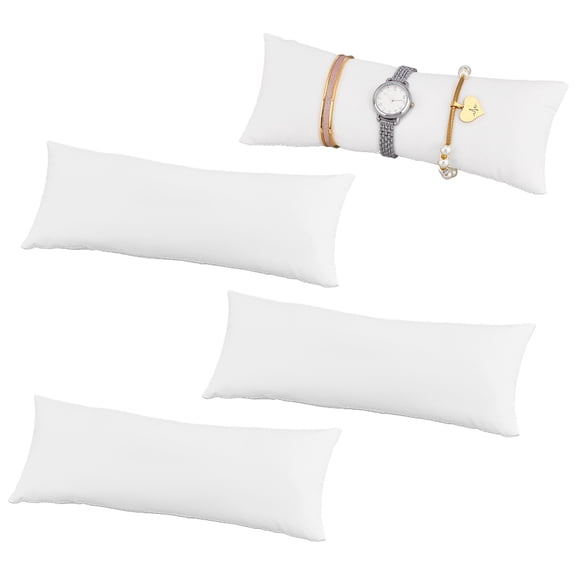 4pcs Velvet Jewelry Pillow for Bracelet Display White 23x8x5.8cm Diameter: 195mm Velvet
