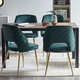thumbnail image 1 of 4pcs Velvet Upholstered Dining Chairs with Gold Metal Legs and Hollow Back, Modern Accent Parsons Diner Chair with Metal Legs and Padded Seat, Suitable for Dining Room, Office, Restaurant, Dark Green, 1 of 6