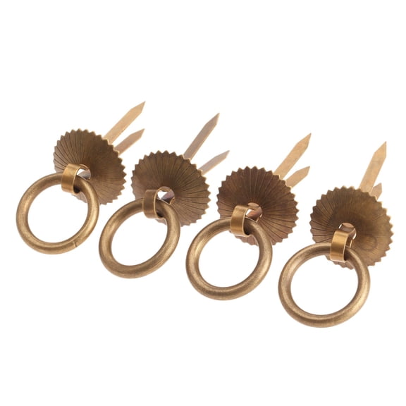 4pcs Vintage Brass Drawer Ring Pulls Handles Antique Cupboard Furniture Handle Pull Wardrobe Drawer Cabinet Knobs Chinese Style