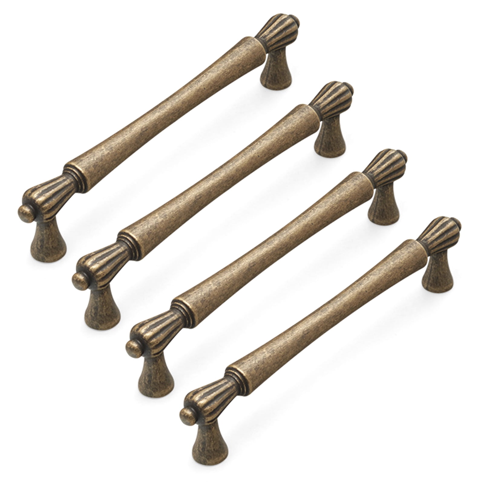 4pcs Vintage French styles Cabinet Handle Bronze Pulls Decorative Cabinet Pull Quick Installation for Kitchen & Vanity