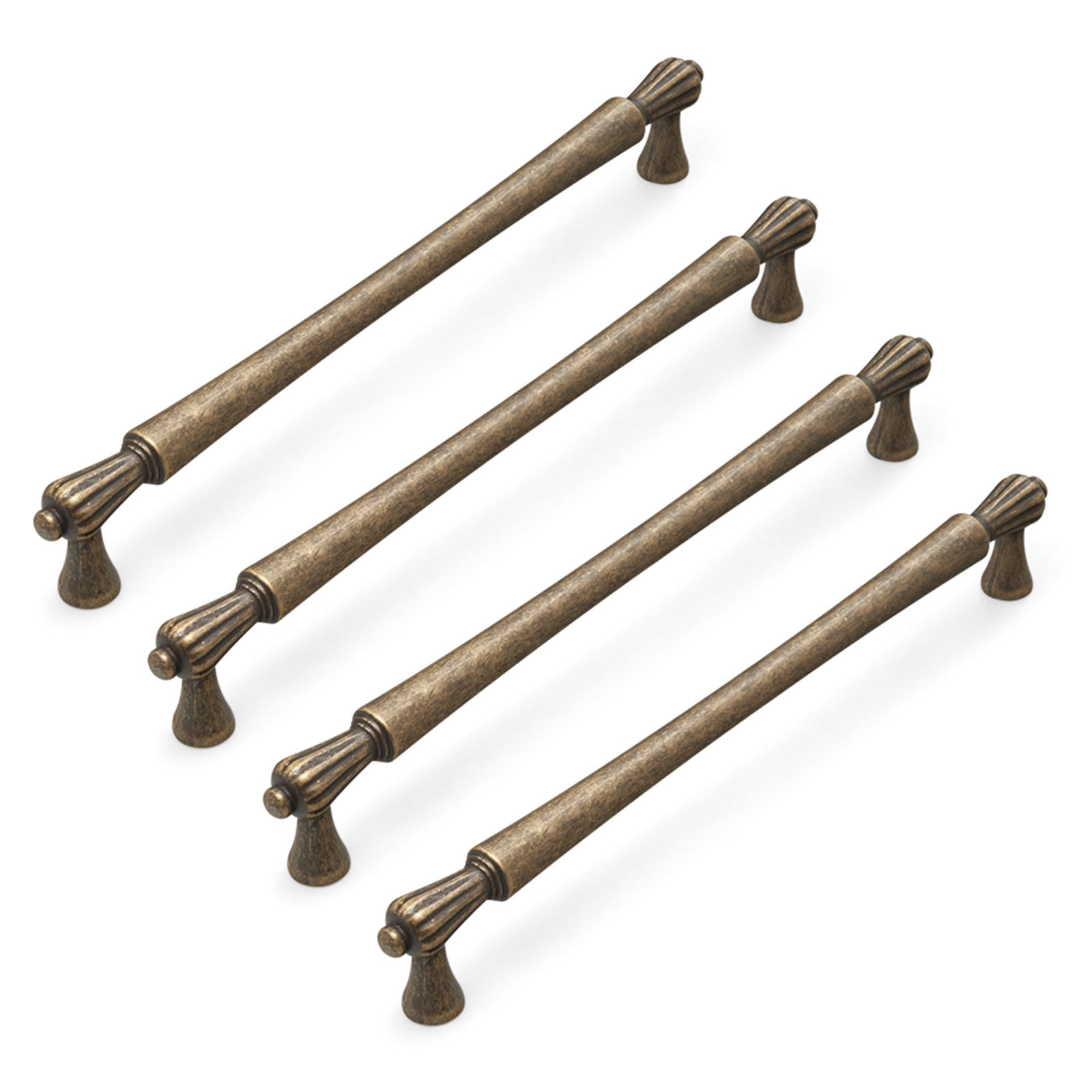 4pcs Vintage French styles Cabinet Handle Bronze Pulls Decorative Cabinet Pull Quick Installation for Kitchen & Vanity