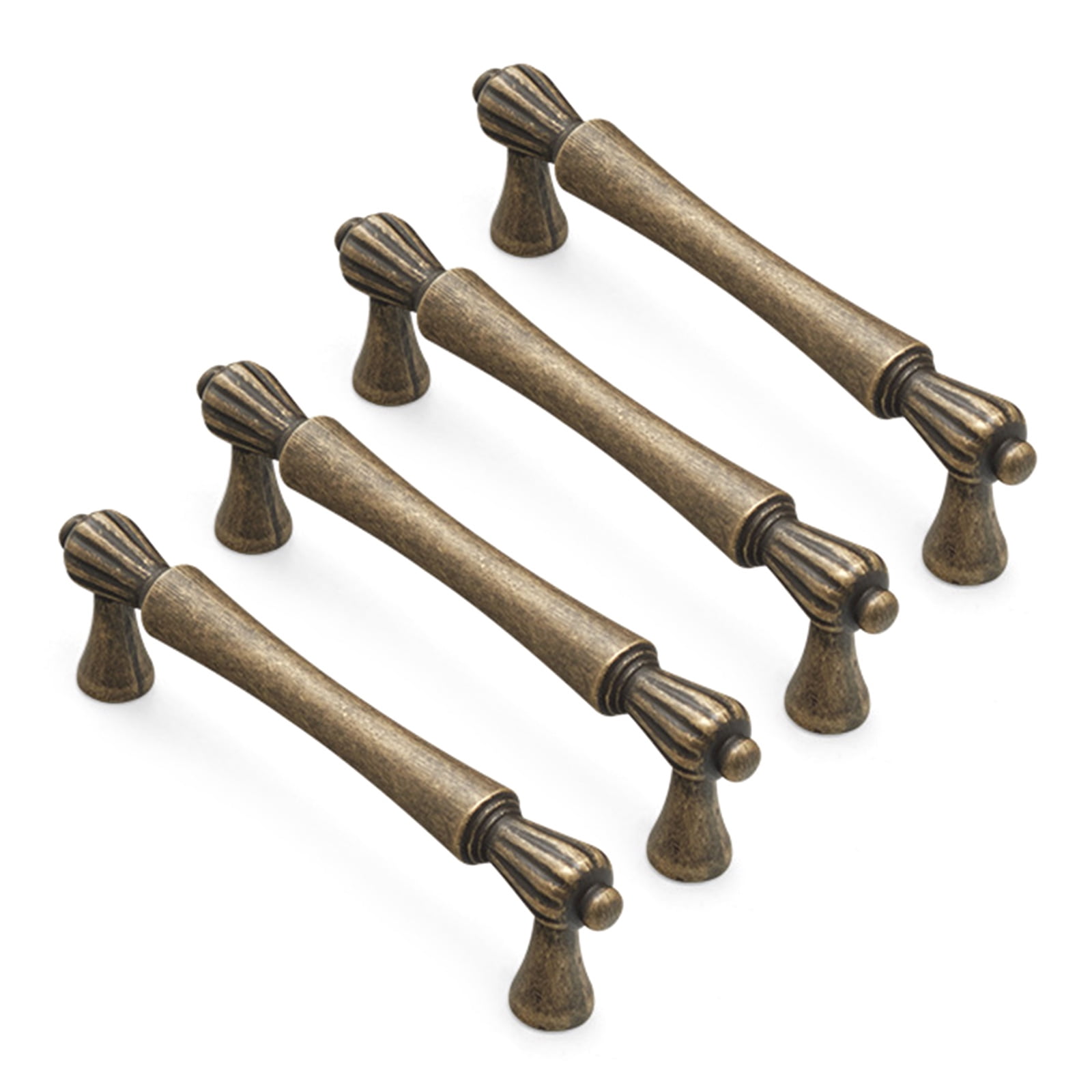 4pcs Vintage French styles Cabinet Handle Bronze Pulls Decorative Cabinet Pull Quick Installation for Kitchen & Vanity