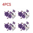 thumbnail image 1 of 4pcs Vintage Painted Purple Rose and Butterfly Wall Stickers - Removable Bathroom Decor for Toilet, Shower Area and Bathroom Walls, Elegant Floral Decals to Beautify Bathroom, 11.81*15.7in, Purple, 1 of 9