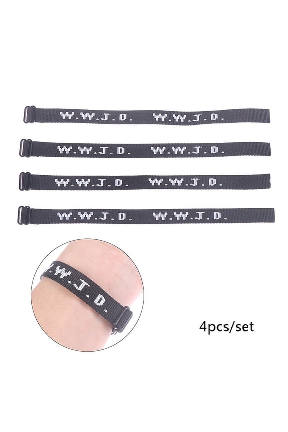 4pcs WWJD Bracelet Religious Bracelet What Would Jesus Do Bible Bracelet WA