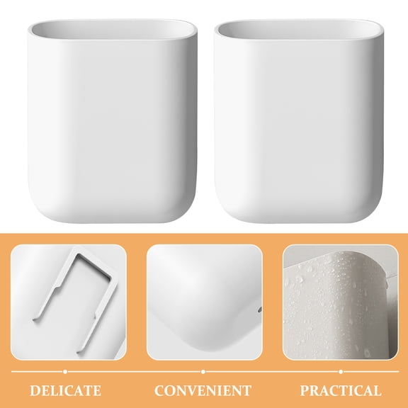 Supvox Toothbrush Holder Bathroom White ABS No-Drill Wall Mount 4Pcs