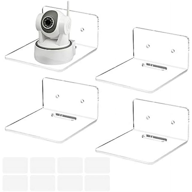 4pcs Wall Shelves Floating Shelves Small Clear Shelf Display Ledges Adhesive Hanging Shelves