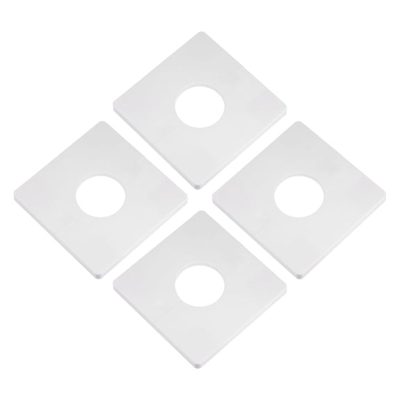 4pcs Wall Split Flange, ABS Square Escutcheon Plate Wall Mount Water Pipe Cover for 1.3" Diameter Pipe White