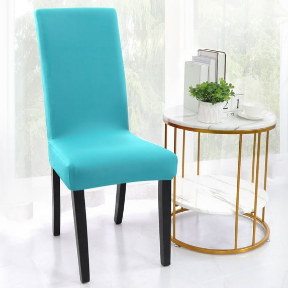 4pcs Washable Stretch Chair Cover Removable Covers Protectors for Dining Room Lake blue