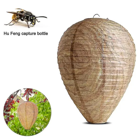 4pcs Wasp Nest Decoy Hanging Fake Trap Non-toxic Paper Decoy Effective Deterrent Bee Hornets Fake Nest For Home And Garden Outdoor