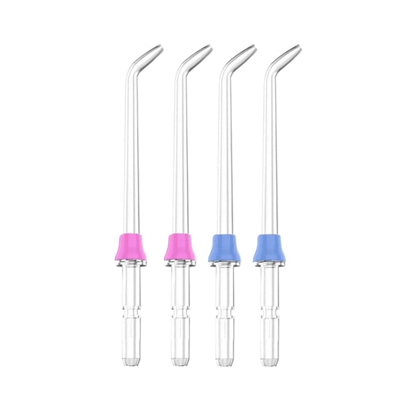 4pcs Water Flosser Tip Water Toothbrush Refill Head Replacement for Waterpik, 2pcs Pink, 2pcs Blue