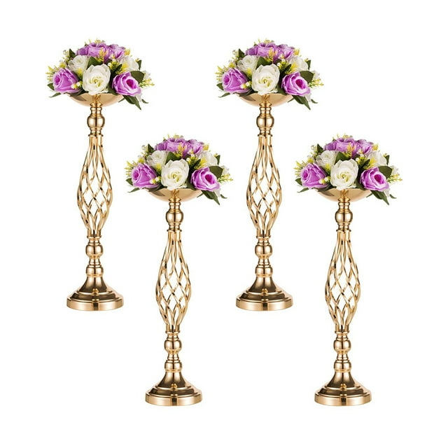 4pcs Wedding Party Supplies Gold Flower Vase Stand Centerpieces for