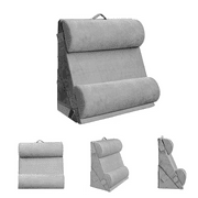 4pcs Wedge Pillow, Memory Foam Bed Wedge Pillow for Sleeping, Sit Up Pillow for Bed, for Back, Neck, Leg Pain Relief, Acid Reflux, Snoring, GERD, with Washable Cover, Gray