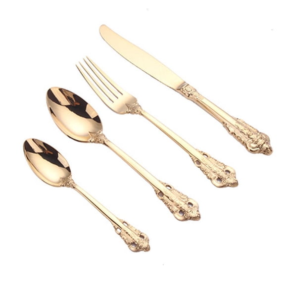 4pcs Western Dinnerware Set Stainless Steel Cutlery Set Fork Spoon Tableware Set Flatware Set Silverware Set