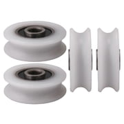 4pcs White Inner Dia 4mm U-groove Nylon Pulley Wheel For Sliding Door Edition C