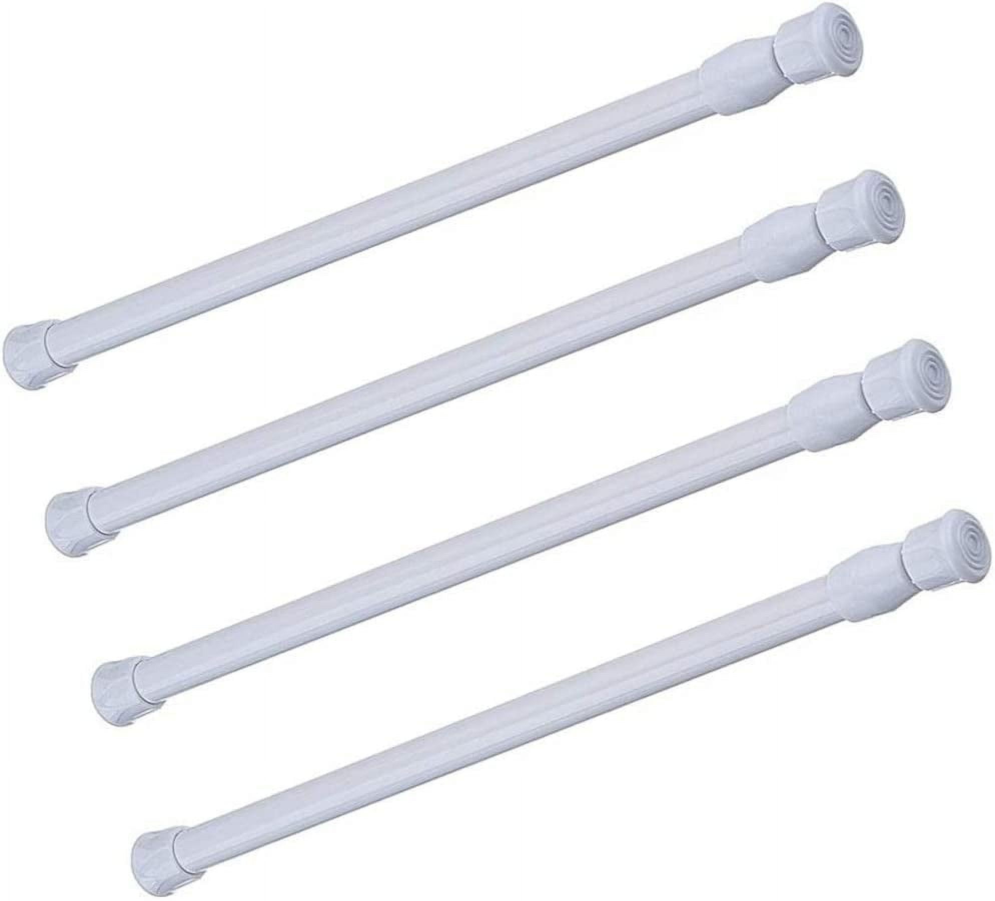 4pcs White Tension Rod 16 to 28 Inch Small Tension Rod Spring Rod