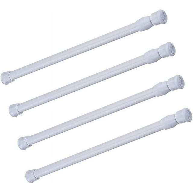 4pcs White Tension Rod 16 to 28 Inch Small Tension Rod Spring Rod