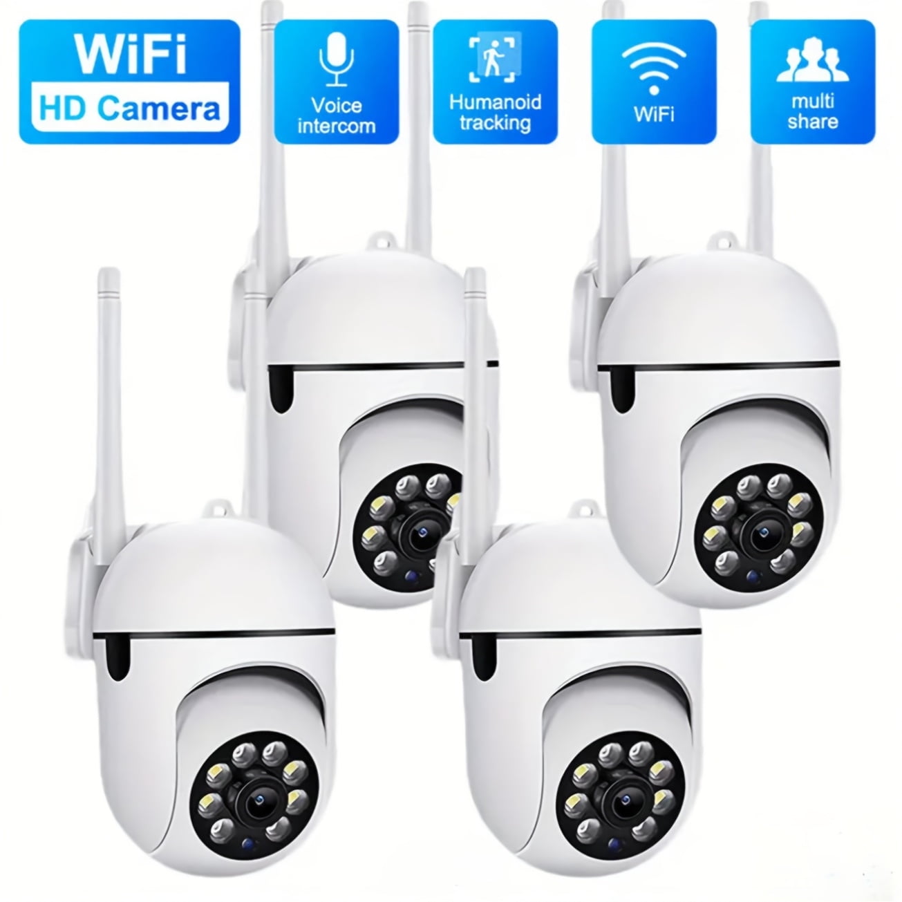 4pcs WiFi Security Camera - 1080P Wireless Outdoor/Indoor Home ...