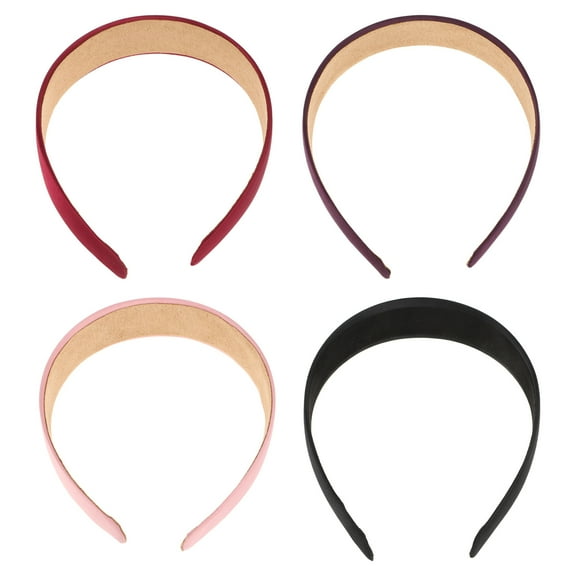 OUNONA Aline Wide Plastic Headbands for Women, 4 Pieces, Comfortable and Hair Accessories