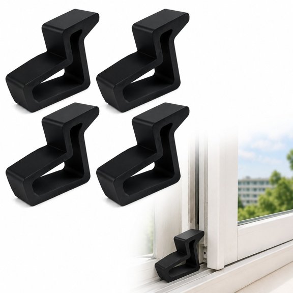 4pcs Window Stops, Window Restrictors, Sturdy Plastic Anti-Fall Stopper, Easy Structure Easy to Use, Multifunctional Stopper System Kit, for Safe Window And Door Fixing