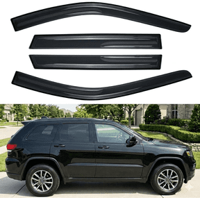 4pcs Window Visor Rain Guards Compatible with 2011-2021 Jeep Grand Cherokee WK2, Smoke Tape-On Outside Mount Window Vent Deflectors