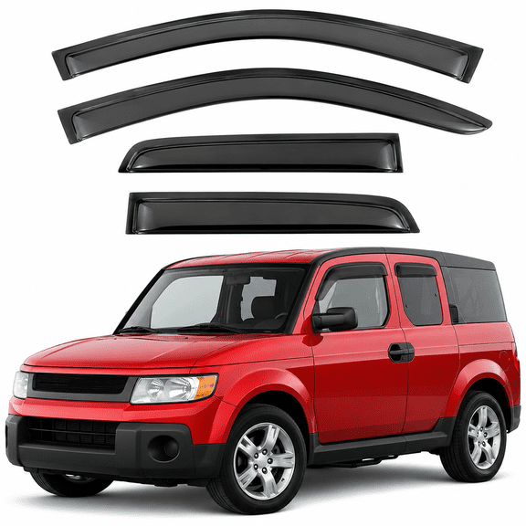 4pcs Window Visor Rain Guards Compatible with 2003-2011 Honda Element Smoke Wind Deflectors, UV-Resistant