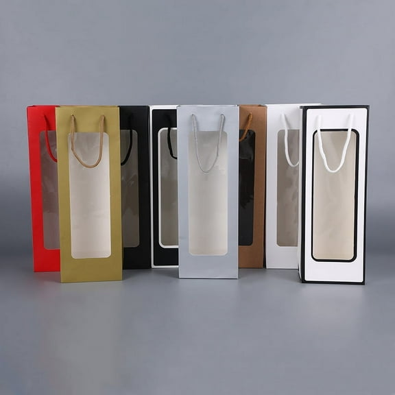 4pcs Wine Bags for Gift Bottles with Protective Paper Design