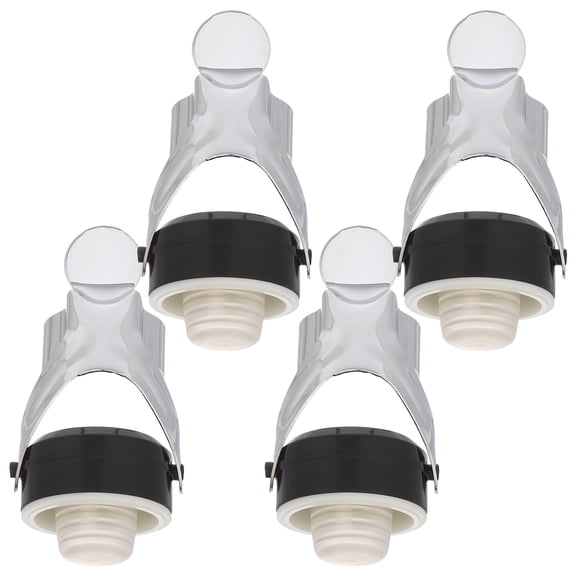 DEEPCRAFF 4Pcs Modern Black Stainless Steel Wine Bottle Sealers Leak Proof Plug