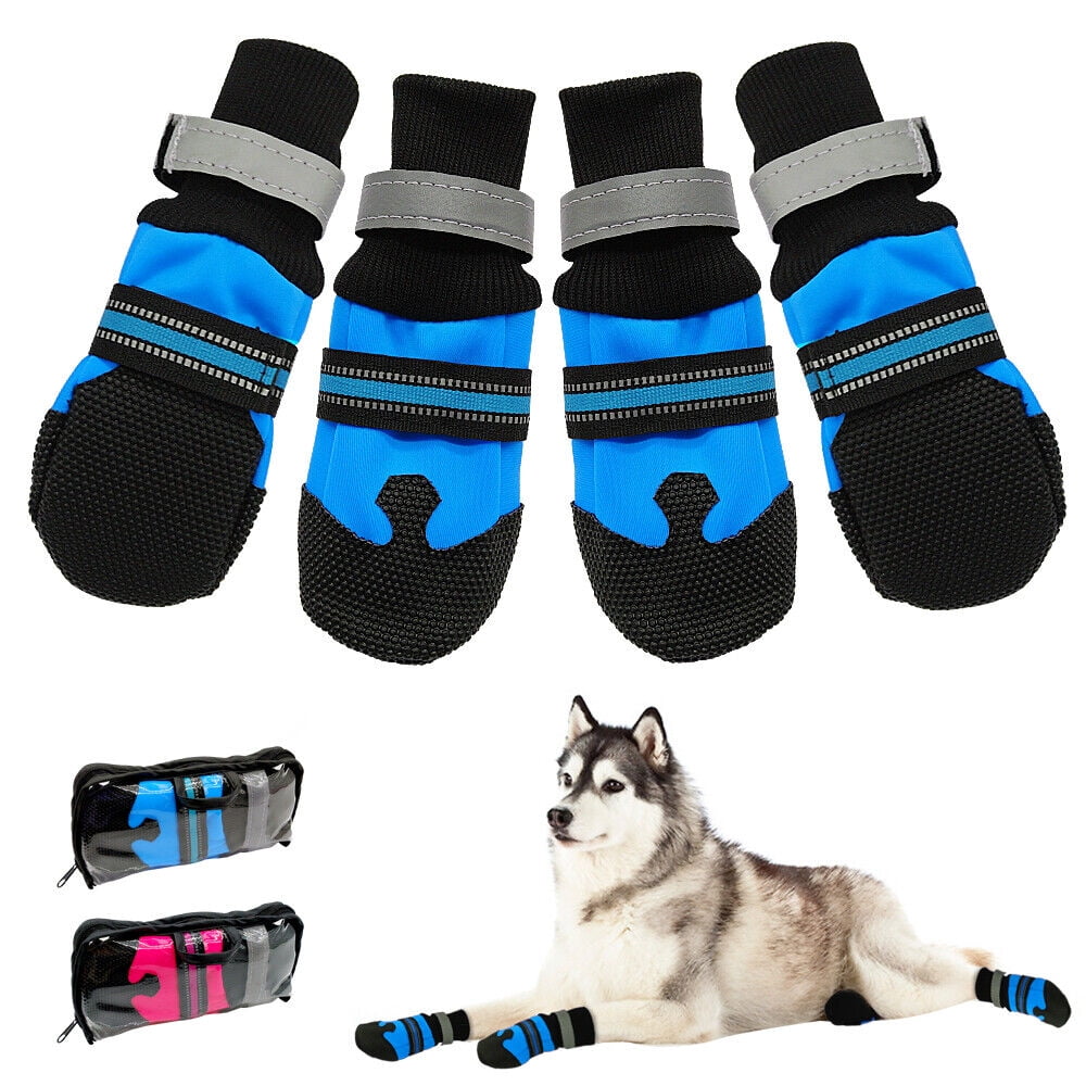 4pcs Winter Pet Dog Shoes for Medium Large Breeds Anti-slip
